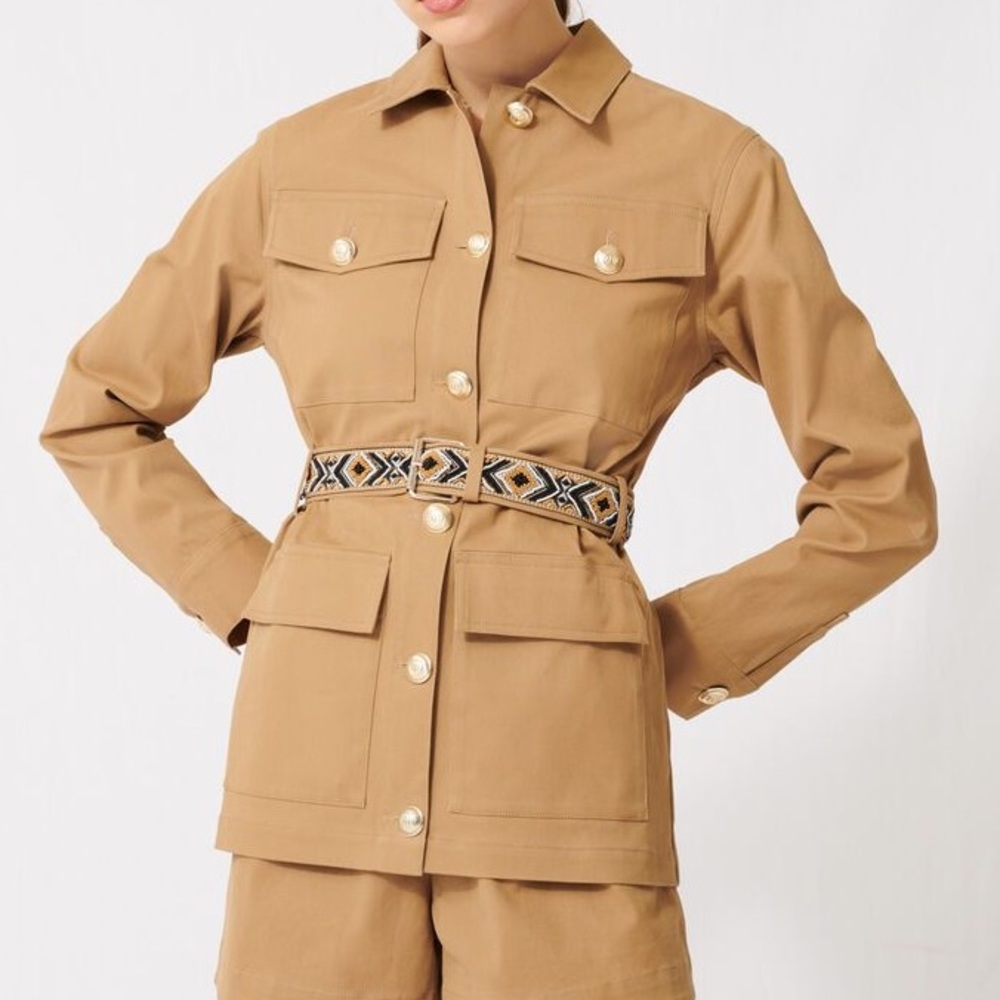 Maje Gipure Safari Camel Jacket